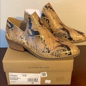 Lucky Brand Natural Leia Snake Bootie